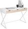WOLTU Schreibtisch mit 3 Schubladen, Computertisch 110x50x75cm, Weiß, Bürotisch Arbeitstisch PC Laptop Tisch, Gestell aus Stahl, Holz
