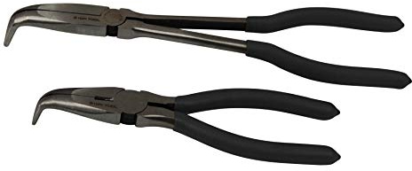 ION TOOL Angled Long Needle Nose Pliers Set – 11” & 7” 90 Degree Bent Nose Pliers, 2 Piece Set