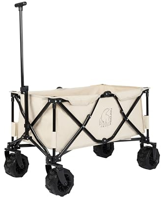 Nordisk Cotton Canvas Bollerwagen/faltbar und belastbar/Outdoor & Camping/Baumwolle & stabil / 100 kg Tragkraft/große Kunststoffräder