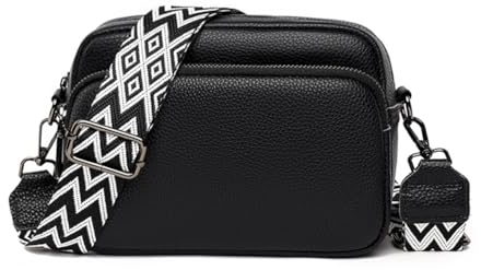 Leisofter Damen Umhängetasche Echtes Leder Crossbody Bag Damen Moderne Taschen mit Breite Schultergurte
