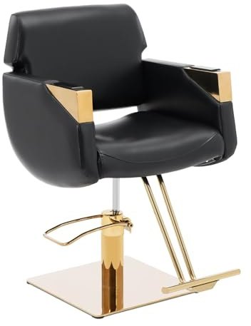 Physa Physa Penryn Black & Gold - Sedia da parrucchiere con poggiapiedi, 480-630 mm, 200 kg, colore: Bianco/Oro