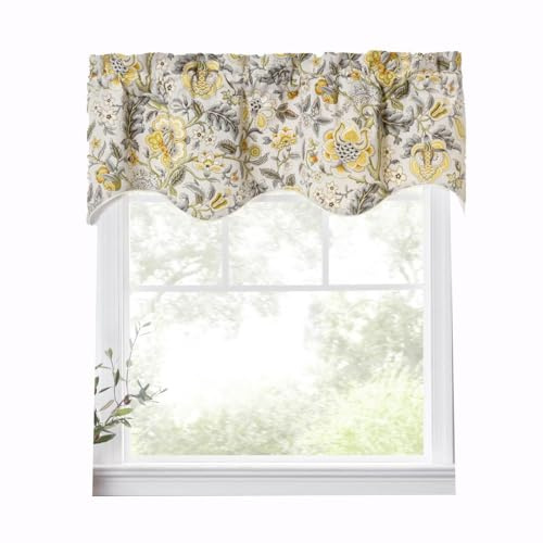 Ellis Curtain Regency 50 x 15 Lined Duchess Filler Valance, Grey