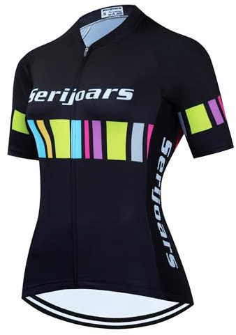 Serijoars Women's Cycling Jersey Women Short Sleeve Road Bicycle Clothing MTB Tops Summer Outdoor Sports Wear (XL, MXD011)
