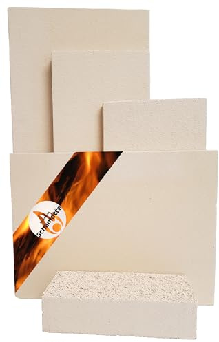 Schamotteplatten Premium Wh für den Feuerraum und auch für Holzbacköfen, Pizzaöfen und Grills feuerfest & lebensmittelecht viele Größen online verfügbar (400 x 300 x 40 mm, 1 Stück)
