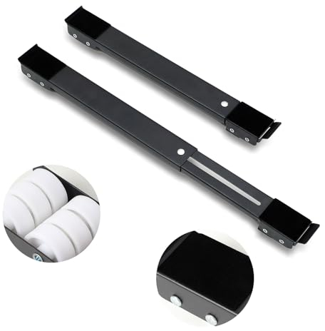 Leseed Soporte Lavadora Ajustable, Capacidad De Carga 300 Kg, Soporte con Ruedas Lavadora De Goma Antideslizante Que Amortigua Los Golpes, Adecuado para Refrigeradores, Sofás