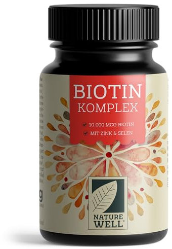Biotin hochdosiert 10.000 mcg - 365x Biotin Tabletten als Komplex mit Zink & Selen - Vitalstoffe für Haarwuchs, Haut & Nägel - laborgeprüft mit Zertifikat - 100% vegan - Vorratspack für 1 Jahr
