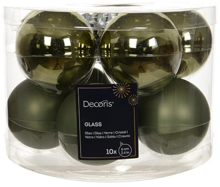 Weihnachtskugeln Glas 6cm x 10 Stück - matt & glänzend - Christbaumkugeln Weihnachtsbaumkugeln für Weihnachten - Christbaumschmuck & Weihnachtsbaumschmuck - Rosmarin