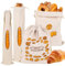 DMJJSD Lot de 4 sacs à pain en lin réutilisables avec cordon de serrage - 37 x 30 cm / 61 x 16 cm - Pour le pain, les baguettes, les fruits et les légumes