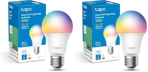 Tapo L530E Lampadina WiFi Intelligente LED Smart Multicolore, E27, Compatibile con Alexa e Google Home, 806 lumen, 9W(Equivalente 60 W), Controllo Remoto tramite APP (Confezione da 2)