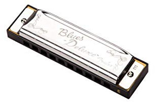 Fender Blues Deluxe Harmonica, Key of E, 10 Holes, Nickel Chrome, Includes Case