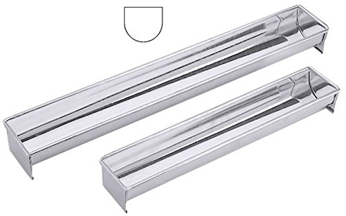 Terrinen-/ Kuchenform Dachrinne aus Edelstahl 18/10 - hochglanzpoliert, extra schwere Qualität/Länge: 35 oder 50 cm | ERK (A2 - Abm.: 50 x 8 x 6,6 cm)