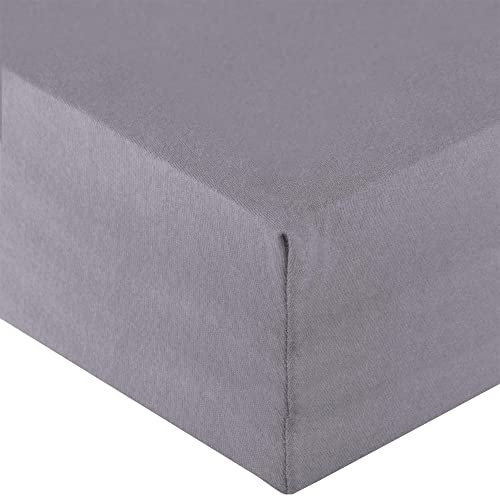 aqua-textil Royal Spannbettlaken Boxspringbett Wasserbett Set 90x200-100x220 cm dunkel grau 210g/qm Jersey Mako Baumwolle Elasthan Spannbetttuch