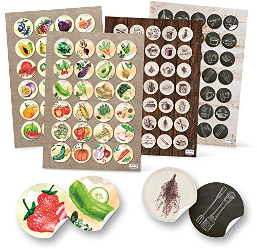 Logbuch-Verlag 118 Aufkleber Küche Essen Obst Gemüse Früchte Ernährung Küche Lebensmittel eigenes Kochbuch