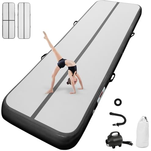 Airtrack matta med elektrisk luftpump, 10 cm/20 cm hög 2 m/3 m/4 m/5 m/6 m 7m /8 m/9 m/10 m/11 m/12 m, tumbling gymnastikmatta, matta, yogamatta, camping, träningsmatta
