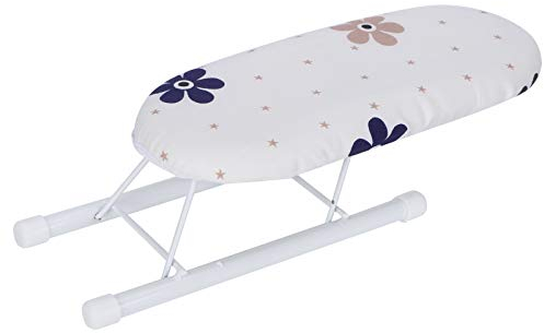 Mini Ironing Board Tabletop Ironing Boards Foldable Small Countertop Ironing Board Sleeve Cuffs Collars Ironing Table for Home Travel Use, 26x11x8cm(Flowers clustered tightly)