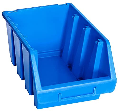 vidaXL Contenedores de Almacenaje Apilables 20 Unidades, Cajas con Ranura para Etiquetas, Cajas para Herramientas, Cajones Apilables, Plástico Azul