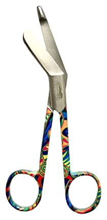 Verbandschere aus Edelstahl, 14 cm, farbiges Muster, Erste-Hilfe-Schere, mehrfarbiges Muster