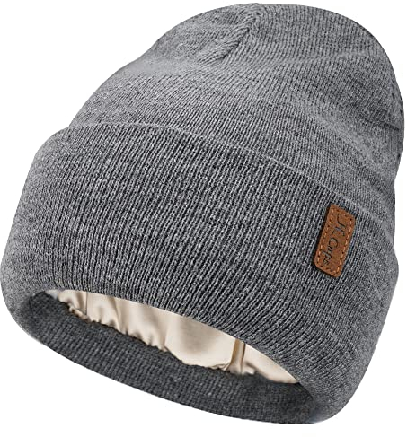 Donna Invernale Raso Foderato Berretto Cappello Termici Maglia Cappelli Berretti con Fodera in Seta per Moto Bici Sci