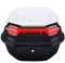 LGVOA Motorradkoffer Topcase, Topcase für Roller, Topcase Motorrad mit Sicherheitsschloss, Wasserdicht Helmkoffer für Roller Motorrad Scooter Mofa, mit Installieren Platte (Weiß)