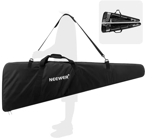 NEEWER Bolsa de Soporte C Estuche de Transporte Resistente Mejorado con Correas, Divisores para 2 Brazos de Extensión Cabezales de Agarre, 168x55x10cm Bolsa de Trípode de Poliéster Impermeable, NB-05