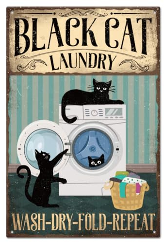 GLOBLELAND Letrero de metal vintage para garaje, hombre, gato y texto divertido, retro, personalizado, letreros de cueva de jardín, placa de arte, decoración de pared para el hogar, cocina, bar, club,