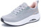GOOBON Walkingschuhe Damen Arch Support Orthopädische Schuhe Plantarfasziitis Laufschuhe Komfortabel Atmungsaktiv Sportschuhe mit Luftpolster für Plattfüße Lindert Fußkater Grau Rosa 39 EU