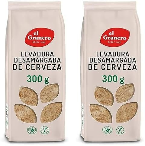 El Granero Integral - Levadura de Cerveza Desamargada - 300 g - Rica en Vitaminas, Minerales y Aminoácidos - Ideal para el Cuidado de la Piel - Propiedades Probióticas - Apta para Veganos