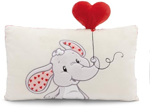 NICI Kissen Love Elefant 43x25cm beige - Flauschiges Kuscheltierkissen für Jungen, Mädchen, Babys und Kuscheltierliebhaber: ideal für Zuhause, Kindergarten oder unterwegs