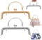 2 Pièces Cadre de Sac a Main en Metal 20cm, Fermoir Porte Monnaie Cadre Fermoir Métal Sac à Main Fermoir Sac Vintage Cadre Porte Monnaie Crochet Cadre Sac a Main Bricolage D'artisanat(Or+Argent, 20cm)