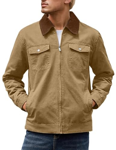 Chaqueta de entretiempo para hombre, chaqueta de entretiempo, chaqueta cálida con bolsillos en el pecho, para el tiempo libre, para invierno, otoño, ligero, para exteriores, militar, cargo