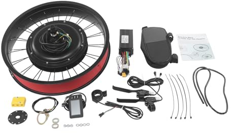 Bdneygtyr Fatbike Kit de conversion pour vélo électrique 26 1500 W 48 V Vélo électrique Roue avant/arrière avec écran LCD Kit moteur vélo électrique Moteur à moyeu sans balais jusqu'à 50 km/h