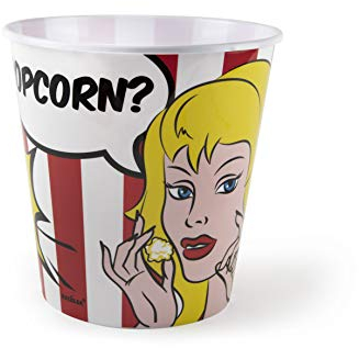 Excelsa - Cuenco Pop Corn, Polipropileno, Rojo y Blanco, diámetro: 18 cm