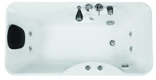 Vente-unique-Bañera de hidromasaje - 1 plaza - 140L - 150 x 75 x 65 cm - Angulo derecho - GAVINO