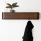 Kazai. Porte-Manteau Mural Bois 'Toke' | Design Moderne avec Crochets Muraux Cachés | Panneau en Placage de Bois Massif | Chêne, foncé