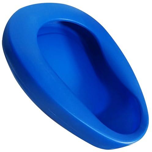 Rhinenet Bassine de lit en plastique épais robuste pour soins infirmiers avec pente de 10 degrés - Grand plateau de lit d'urgence avec forme profilée pour patientes et personnes âgées - Bleu