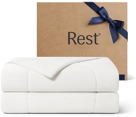 REST® Evercool® Cooling Comforter, King/Cali King, Blanket for Hot Sleepers, All Season Bedding to Keep Cool for Night Sweats, Breathable Lightweight Duvet, 106x90 Inches, Arctic White