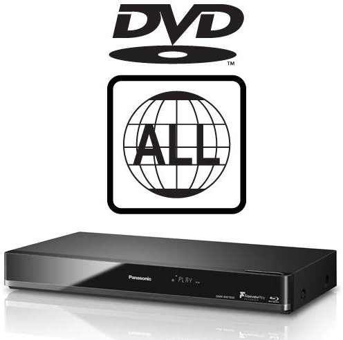 MULTIREGION 1TB Blu-ray and Freeview Play Recorder Compatible with Panasonic DMR-BWT850EB for DVD Regions 1-8 - Blu-ray Region B - DMR-BWT850