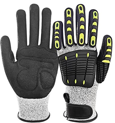 YQVEOT Gant de travail réducteur anti-choc anti-vibration anti-choc for le forage de la mine-charbon Gants de sécurité anti-vibration for outil électrique - Gants de travail(XL)