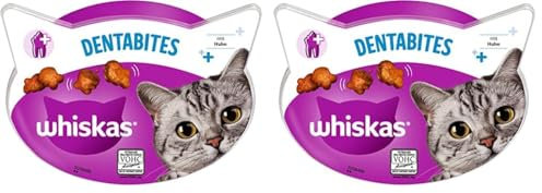 Whiskas Dentabites Zahnpflegesnacks für Katzen mit Huhn, 8x40g (16 Packungen) - unterschiedliche Produktverpackungen erhältlich