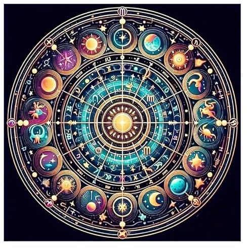 Huacan Kreuzstich Set Vorgedruckt Mandala Stickerei 11-fädig Geprägt Embroidery Kit für Erwachsene Anfänger Älter 40x40cm