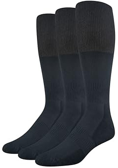 Amazon Essentials Hombre Calcetines de Fútbol, Corte Atlético hasta la Pantorrilla con Amortiguación por Zonas y Soporte para el Arco, Paquete de 3, Negro, 46-48