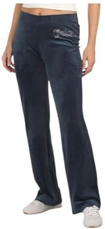 Juicy Couture Women's Hallow Bling Velour Track Pants (US, Alpha, Medium, Regular, Regular, Regal Blue)