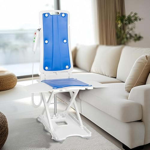 Seggiovia Elettrica Sedia da bagno reclinabile leggera Bathlift per anziani, pieghevole, regolabile in altezza, per il recupero dalle cadute e l'assistenza domiciliare in bagno