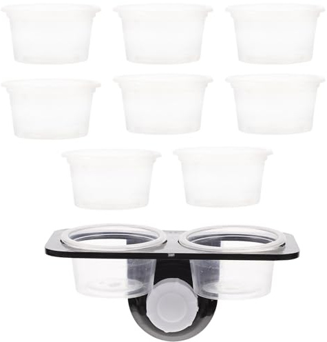 BESTOMZ Mangiatoia per Rettili in Plastica Design a Doppia Ciotola Nero per Alimentazione e Acqua, Senza Danni alle Pareti, Set 1 per Terrario di Rettili Domestici