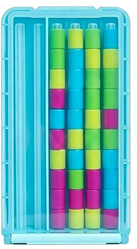 Mini Color Stack Challenge, Brain Teaser Puzzle with 40 Rings and Racks