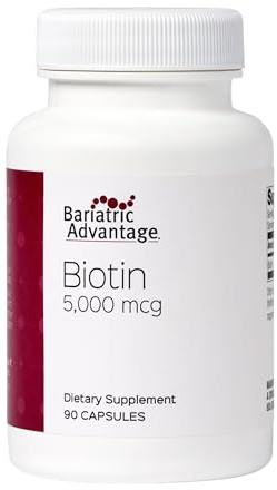 Bariatric Advantage Biotin 5,000 mcg - for Bariatric Surgery Patients - Easy-Digest Mini Capsules - Biotin Supplement - Hair, Skin & Nails Support* - 90 Count
