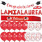 Festone Congratulazioni Fascia Dottoressa Striscioni Laurea Palloncini Fascia per Laurea Rossa Bandera Bandierine La Mia Laurea Addobbi Decorazioni Accessori Gadget per Festa di Laurea
