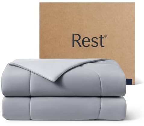 REST® Evercool® Cooling Comforter, King/Cali King, Blanket for Hot Sleepers, All Season Bedding for Night Sweats, Breathable Lightweight Duvet, 106x90 Inches, Cool Gray