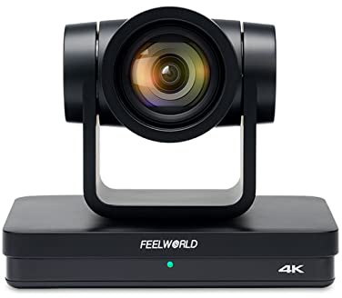 Feelworld UHD4K12X Cámara PTZ Simultánea 3G-SDI/HDMI/USB/IP Live Streaming con Zoom Óptico 12x 4K@30fps Compatible con PoE para la Conferencia de Streaming en Vivo de la Iglesia