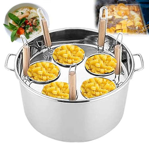 Máquina Para Cocinar Fideos Espaguetis, Olla Para Cocinar En El Hogar, Olla Para Restaurante, Olla A Vapor, Máquina Para Hacer Pasta Manual (5 Orificios) Con Divisor Y Colador, Cocinar